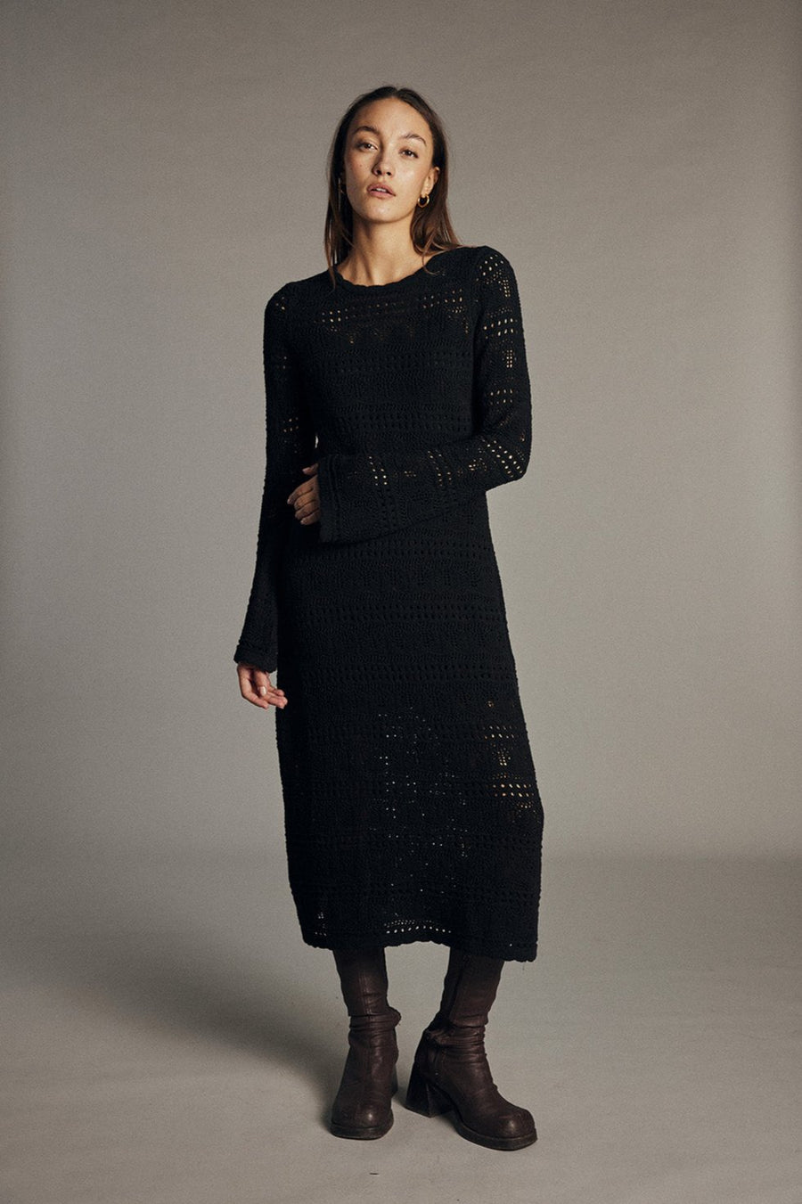 Long openwork knit dress Nael