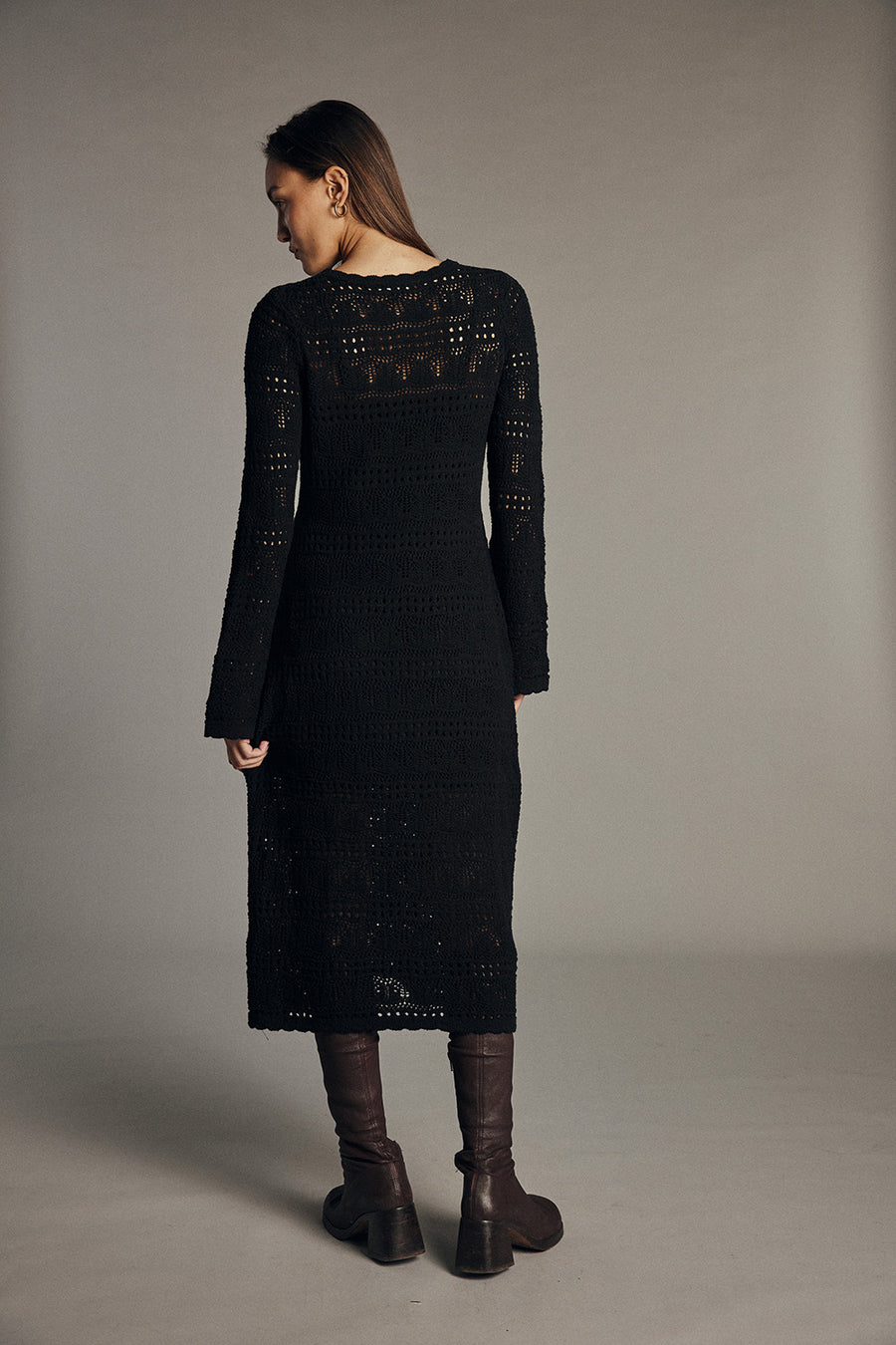 Long openwork knit dress Nael